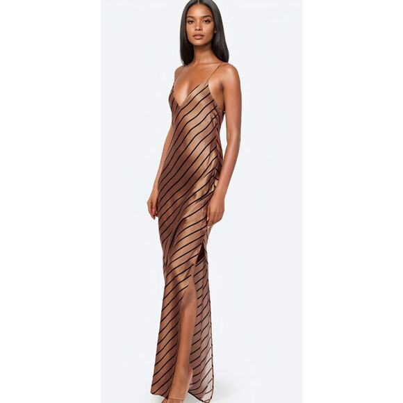 Cami NYC Raven Stripe Silk Slip Gown Size XS - Picture 1 of 8
